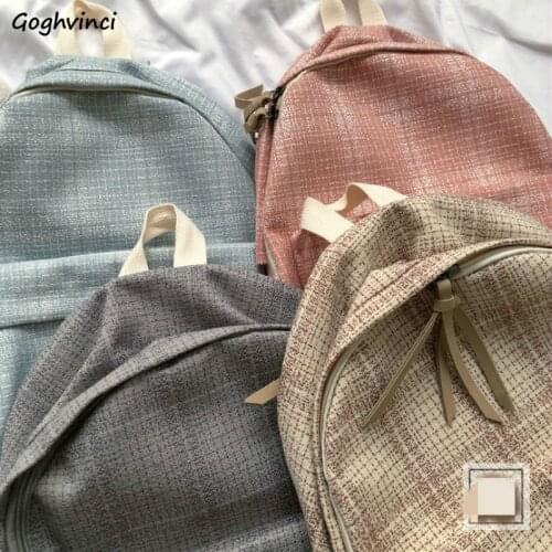 Backpacks Women Plaid Harajuku Sweet Girls Teenagers Ulzzang Casual Fashion Simple Large Capacity Travel Backpack Chic Korean
