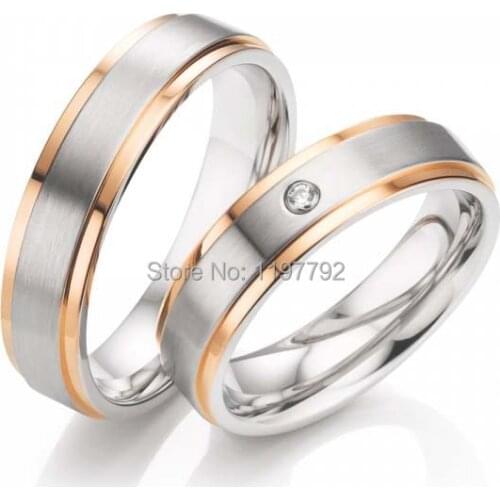 Tailor made rose gold color titanium couples rings for engagement wedding anniversary jewerly gift