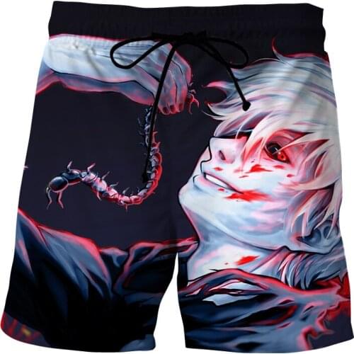 Tokyo Ghoul New Mens Shorts Anime 3D Printed casual board shorts Loose beach Swimwear women/men surf Short Pants street clothing
