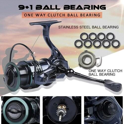 Fishing Rod and Reel Full Metal Wire Cup 9+1 Bearing Spinning Wheel Fishing Reel Luya Fishing Reel Fishing Reel Fishing Tools