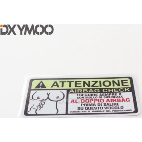 2x Car Styling Vinyl Tape Attention Airbag Check Warning Motorcycle Body Tank Sticker Decal 11x5.6cm
