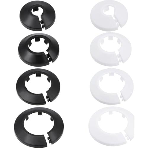 8 Pcs Pipe Collar 13/17/21/25/33/35/41.5/44/50mm PP Radiator Escutcheon Water Pipe Cover Decoration White/Black