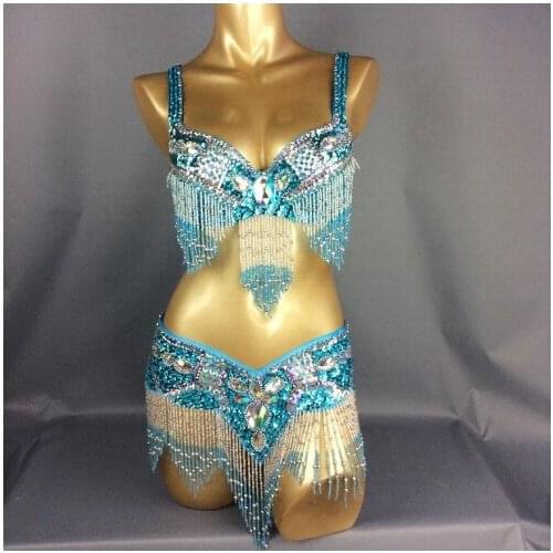 Sexy girl belly dance costume wear Bar+Belt 2pc set 11 colors ladies bellydancing costumes bellydance clothes