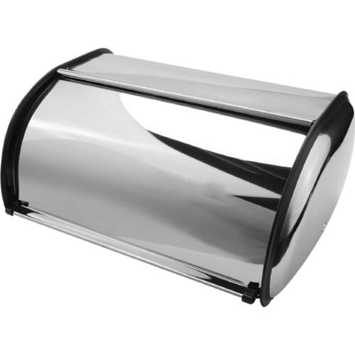 Stainless Steel Durable Simple Bread Case Breadbox Storage Box For Hotel Store Home Mirror Material Bread Storage Box 1Pcs