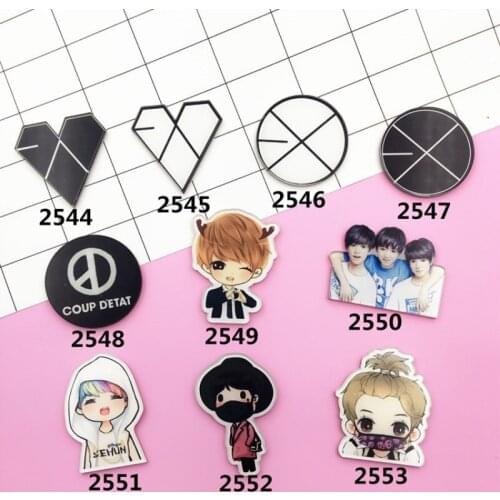1 PC Cartoon Korean stars Brooch Badges for Clothes Icons on The Backpack Pin Acrylic Badges Brooch Decoration Pin Badge