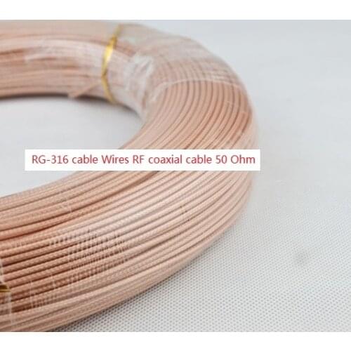 10 meter 30 feet DIY RG316 RG-316 cable Wires RF coaxial cable 50 Ohm SMA PTFE Insulator Easy to solder