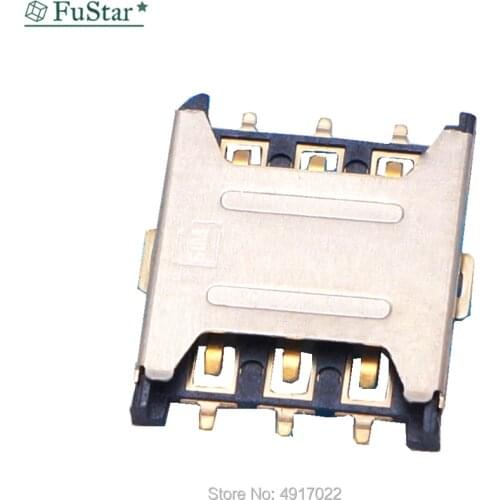 10PCS/LOT Plug-in Nano SIM 6P micro-card mobile phone card slot pull-out small card Connector Pull Type Nano-SIM