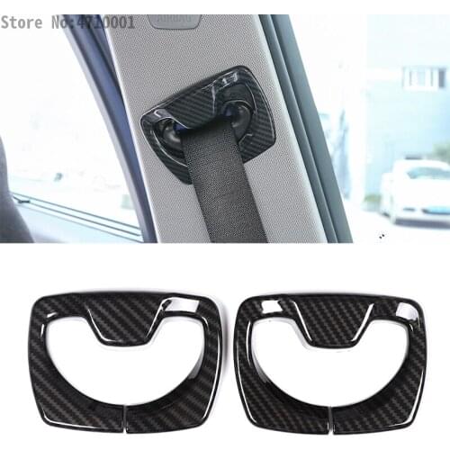 2pcs Carbon Fiber Car Safety Belt Cover Trim For BMW 3 Series f30 316i 318li 320i 2013-2018 Accessories