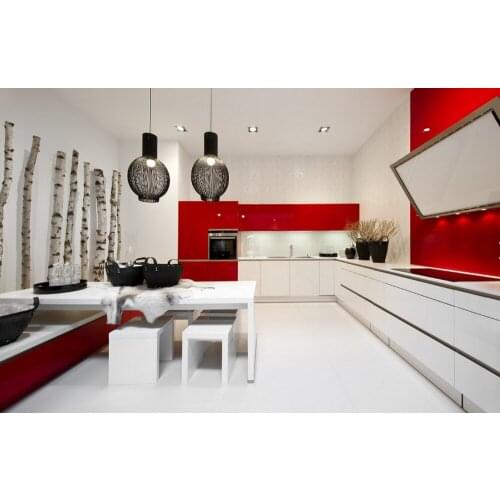 2017 new design design high gloss lacquer kitchen cabinets red color modern 2PAC kitchen furnitures L1606088