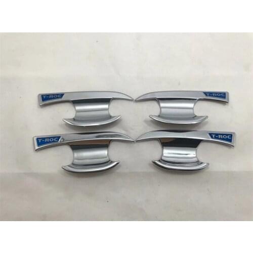 Car Styling Accessories Side Door Handle Bowl Covers Trim ABS Chrome For VW Volkswagen T-Roc T ROC TROC 2017 2018 2019 4pcs/set