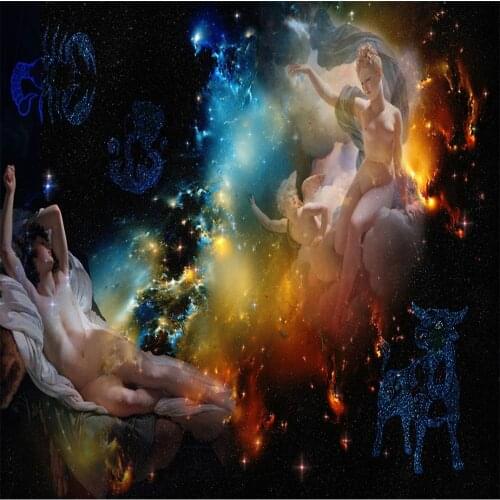 Angel Star Ceiling Mural Ceiling Murals Wall Art Painting Living Room Bedroom Ceiling Backdrop Wallpaper