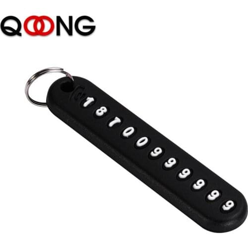QOONG 10 Pieces New DIY Telephone Numbers Keychain Personalized Gift Customized Anti-lost Keyring Key Chain Ring Holder P26