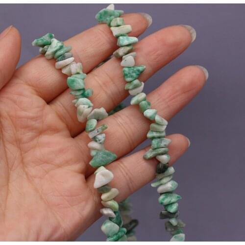 Gravel Scattered Beads Natural Stone Qinghai Emerald Loose Spacer Beads for Handmade Crafts Bracelet Necklace Jewelry Making