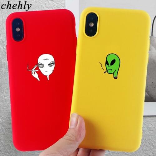 Alien Phone Case for iPhone 6s 7 8 11 12 Mini Plus Pro X XS MAX XR SE Anime Cases Soft Silicone Fitted Phone Accessories Covers