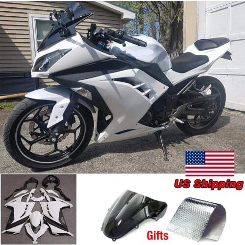 Black White Full Fairing Bodywork Injection Kit for Kawasaki Ninja 300 EX300 EX300A SE EX300B 2013 2014 2015 2016 2017 2018 US