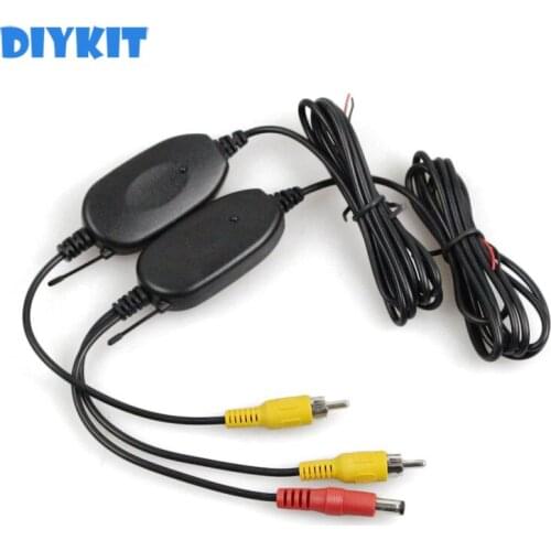DIYKIT 2PCS 2.4 G Wireless Transmission Car Rear View Reverse RCA Video Transmitter Receiver for Car Backup Camera LCD Monitor