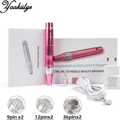 Electric Derma Pen Wireless Skin Care Beauty Device Derma Rolling System MicroNeedles Derma Roller Mesotherapy with 6pcs Needles