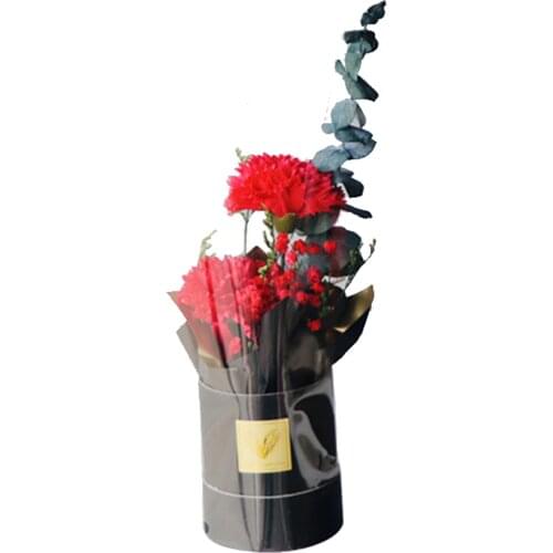 Artificial Soap Flowers Bouquet Packing Box Festival Supplies Fresh Mothers Day Gift Cylinder With Greeting Card Fake Plants