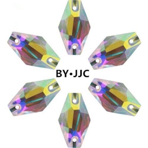 BY·JJC 17*28mm 11*18mm vase shape sew on glass crystal ab rhinestone DIY clothing shoes and hats jewelry accessories