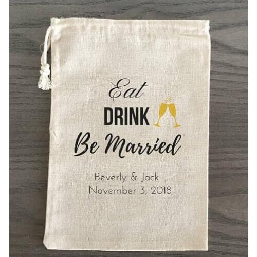 Custom Adventure Begins Today wedding Bachelorette bridal shower Party first aid Hangover Kit jewelry favor muslin gifts Bags