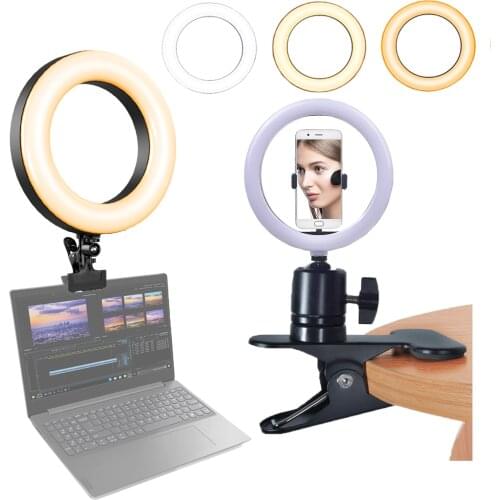 Fusitu 6/8/10 inch Ring light Led Video Conference Lighting Clip Lamp Ring For Webcam Light Live Stream Monitor Clip On Laptop