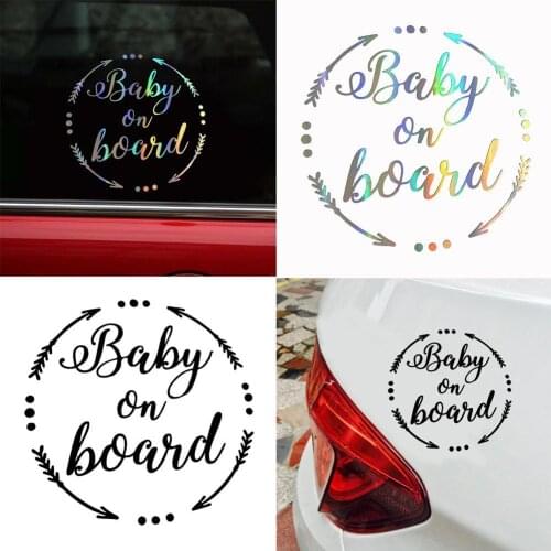 Round Baby on Board Car Vehicle Body Window Reflective Sticker Decal Decoration