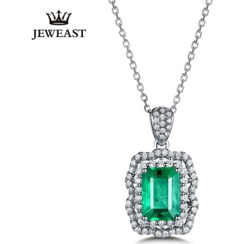 ML Natural emerald 18K Pure Gold Pendant Real AU 750 Solid Gold Upscale Trendy Classic Party Fine Jewelry Hot Sell New 2020