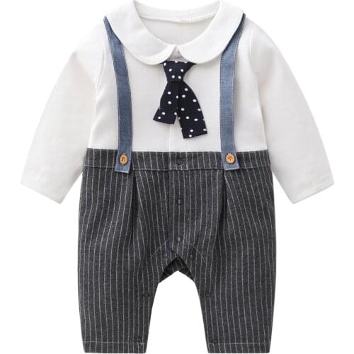 Fashion Plaid Long Sleeve Jumpsuits For Boys