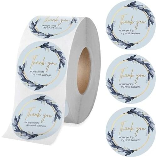 100-500pcs 1.5inch Packaging Box Labels Stickers Thank You for Supporting My Small Business Stickers Seal Stickers For Envelope