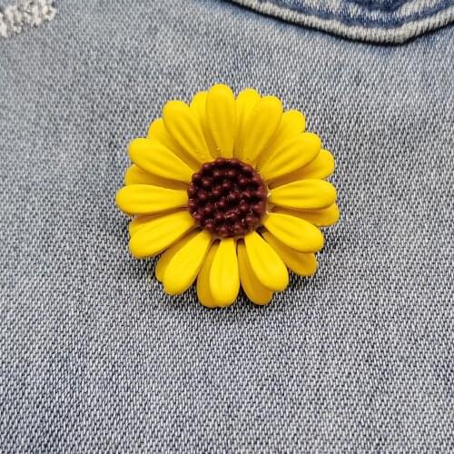 Sunflower Brooch Enamel Pin Bag Lapel Pin Flowers Badge Jewelry Gift For Kids Friends
