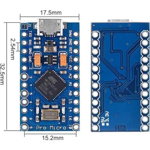 Pro Micro ATmega32U4 5V 16MHz Replace ATmega328 For Arduino Pro Mini With 2 Row Pin Header For Leonardo Mini Usb Interface