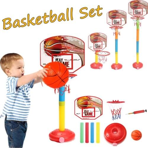 Garden Portable Kids Basketball Stand Toy Adjustable Height Ball Games Toy Basketball Backboard Stand Hoop Inflatable Ball Set
