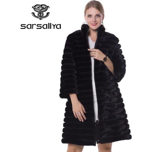 SARSALLYA Real Fur Women Fur Coats Genuine Leather Styles Mink Coat Fashion Slim Winter Coats Of Fur Sell Well Natural Fur
