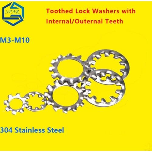 Lock Washer External Teeth Lock Washer Internal Toothed Shakeproof Washers Lock Washer 304 Stainless Steel GB/T86.1/86.2