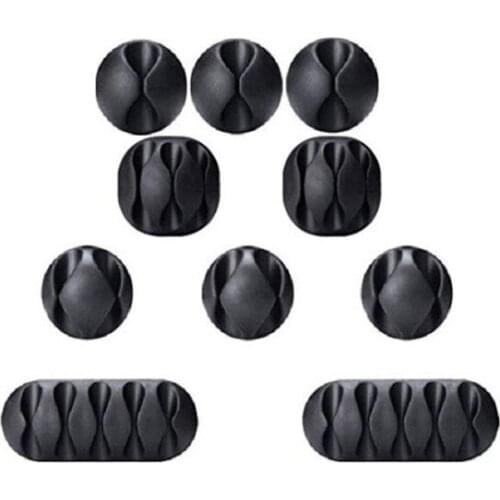 6 Pcs Silicone Cable Clip Self-adhesive Desk Tidy Organiser Wire Cord Holder For TV DVD PC Wires And Cables