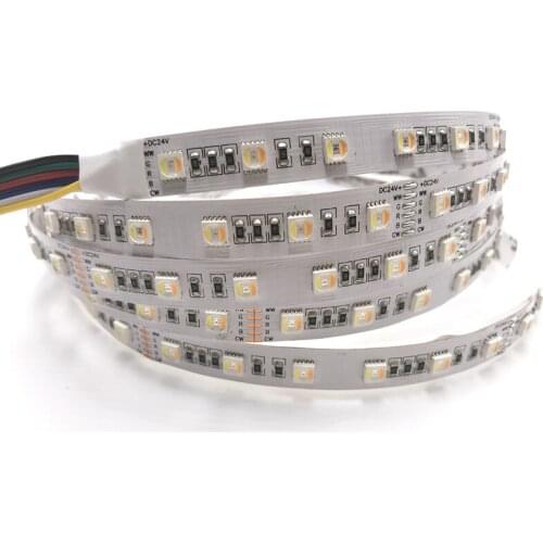 5M RGBWW 5 In 1 Chip LED Strip Light Tape DC12/24V SMD 5050 60LED/m Cabinet Light