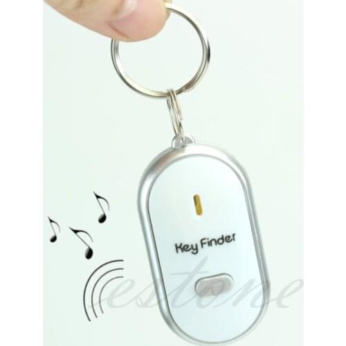 1pcs White LED Locator Find Lost Whistle Sound Control Hair clow For Key Finder