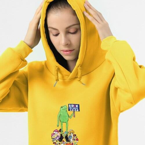 Frog Hoodie Women Grunge Sweatshirt Streetwear Fun Jacket Plus Size Female Autumn Winter Casual Hooded Pullover Tops for Ladies