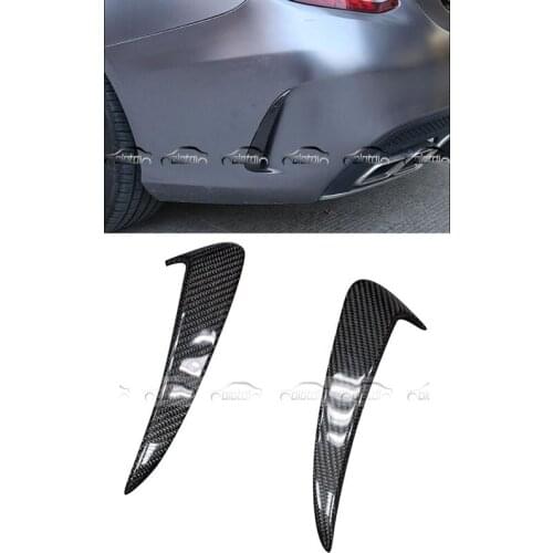 W205 C Class C180 C200 C220 C250 C300 C400 C63 Carbon Fiber Surface Rear Bumper Side Vent Add On Canard Spoiler Flicks 2014-2017