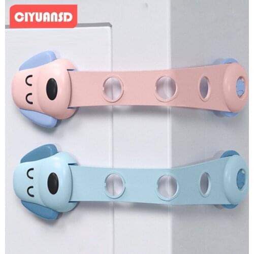 Drawer safety lock baby protective door lock buckle adjustable child drawer double lock door buckle Kids Safety Cabinet Locks
