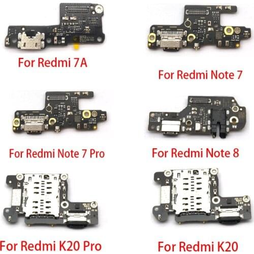 Micro USB Charger Dock Connector Charging Port Microphone Flex Cable Replacement Parts For Xiaomi Redmi K20 Note 7 8 Pro