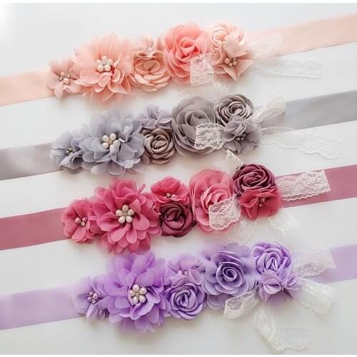 Rhinestone Beaded Waistband Purple reinders riem Women Elegant Flower Sash Bridal Ribbon Cummerbunds Wedding Dress Waist Belt