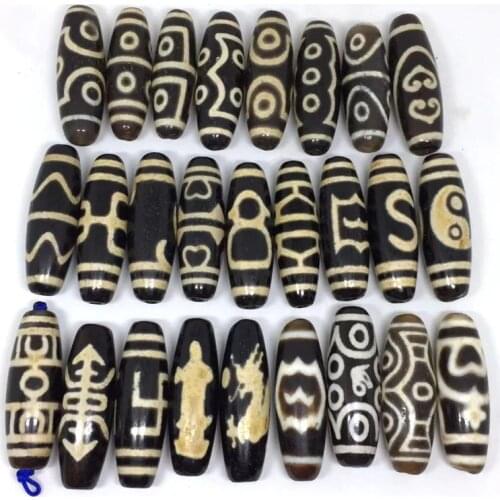 1PCS 1LOT Amulet 12mm*37mm Tibetan Dzi Beads Black Color Turtle back Taiji Money Hook Loosing Beads for Bracelet and Necklace