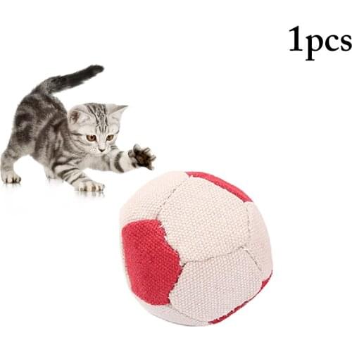 1PCS Legendog Soccer Ball Cat Toy Interactive Cotton Canvas Kitten Toy Ball Cat Rolling Ball Small Ball Toy Funny Training Toys