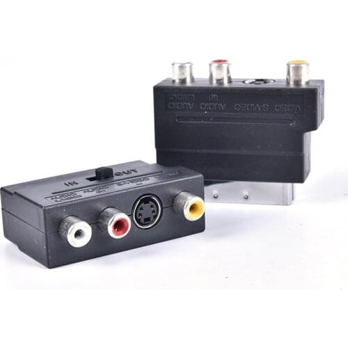1Pcs RGB Scart to Composite 3RCA S-Video AV TV Audio Adapter or Video DVD Recorder TV Television Projector