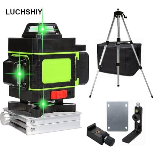 12/16 Lines Laser Levels 3D/4D Green Beam Horizontal And Vertical Cross Lines 360 Auto Self-Leveling Remote Control Laser Levels