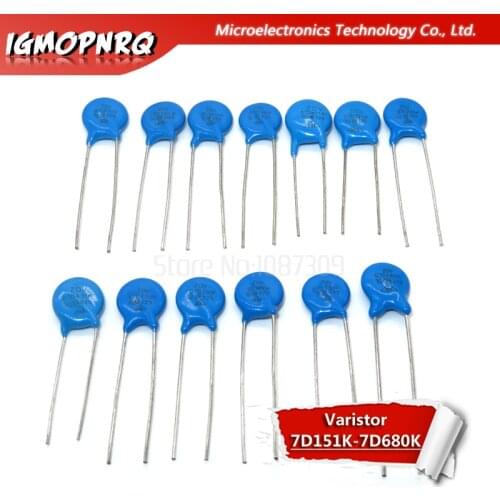 20PCS Varistor 7D151K 7D180K 7D181K 7D220K 7D270K 7D271K 7D330K 7D390K 7D391K 7D431K 7D470K 7D471K 7D680K piezoresistor