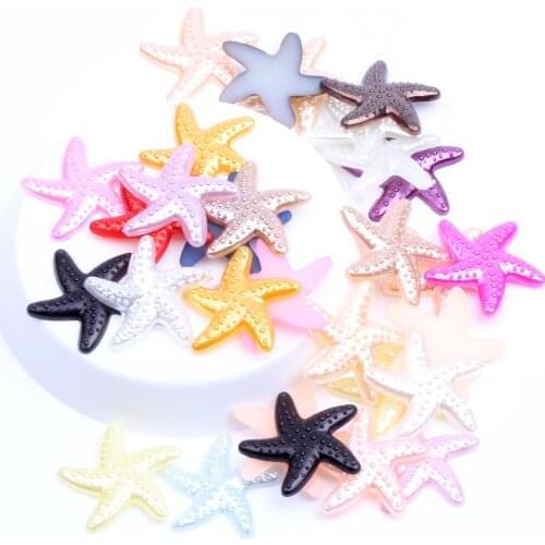 200pcs 20mm Starfish Shape Many Colors To Choose Flatback Half Pearls Cute For Nail Cellphone Laptop Art Scrap Booking Diy