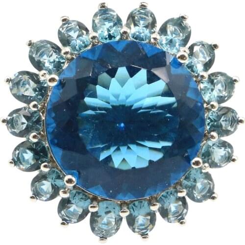 18x15mm Romantic Square Shape Created Pink Tourmaline Bright Zircon For Sister Silver Rings Daily Wear