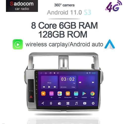 360 Camera CanBus 6G+128G Android 10.0 Car DVD Player GPS WIFI Bluetooth RDS Radio For Toyota Land Cruiser Prado 150 2013 - 2017
